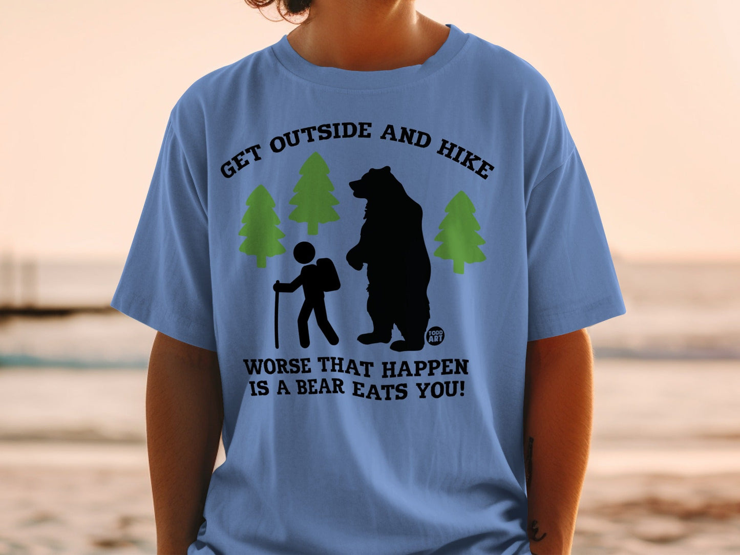 Get Outside and Hike Bear Eats You Funny Hiking Shirt