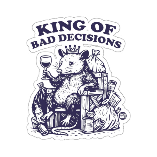 King OF BAD DECISIONS opossum trash wine glass 