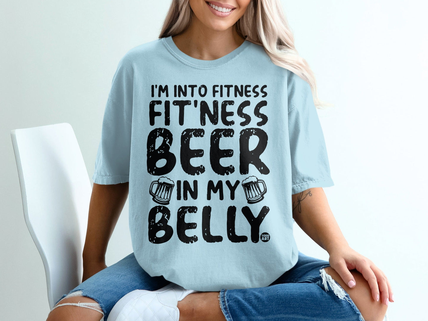 I'm Into Fitness Beer in My Belly Fun Graphic Tee