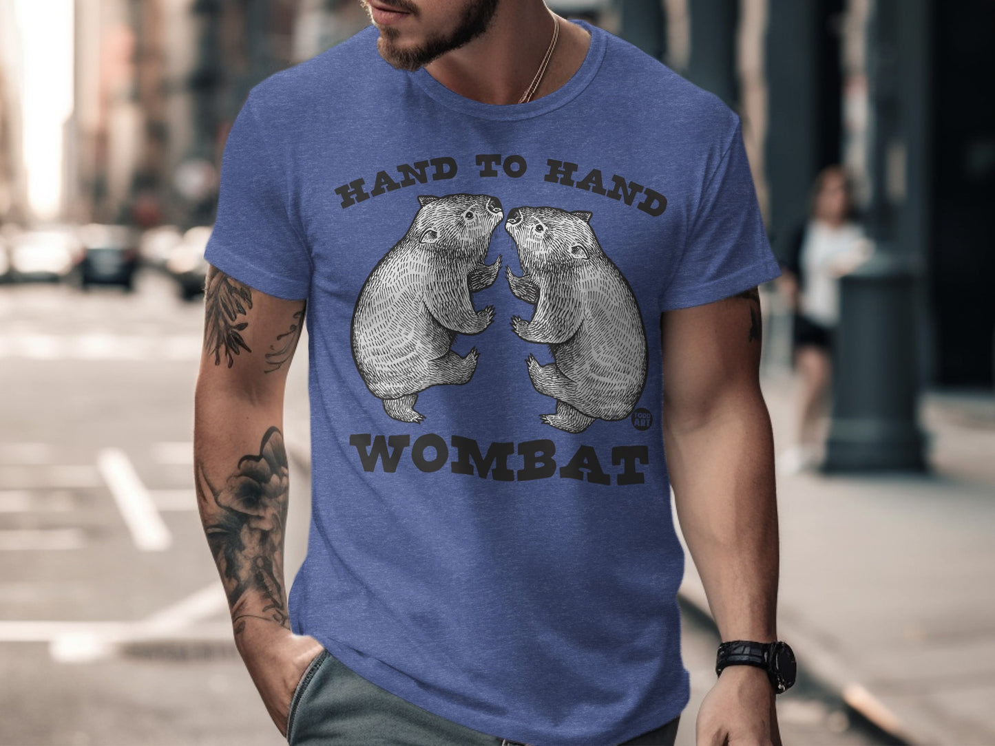 Hand To Hand Wombat Graphic T-Shirt for Casual Wear
