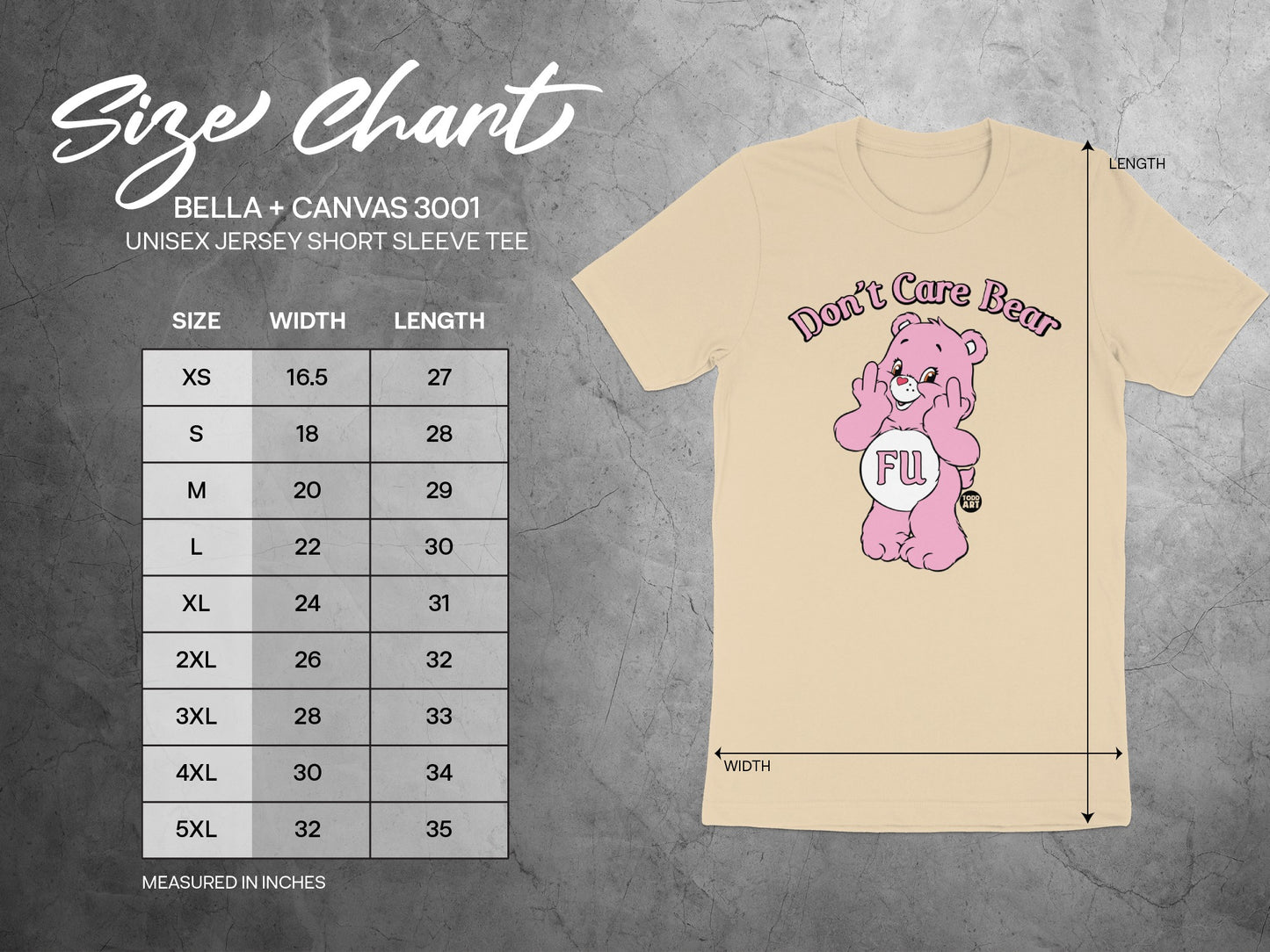 Don't Care Bear FU Graphic Unisex Jersey Short Sleeve