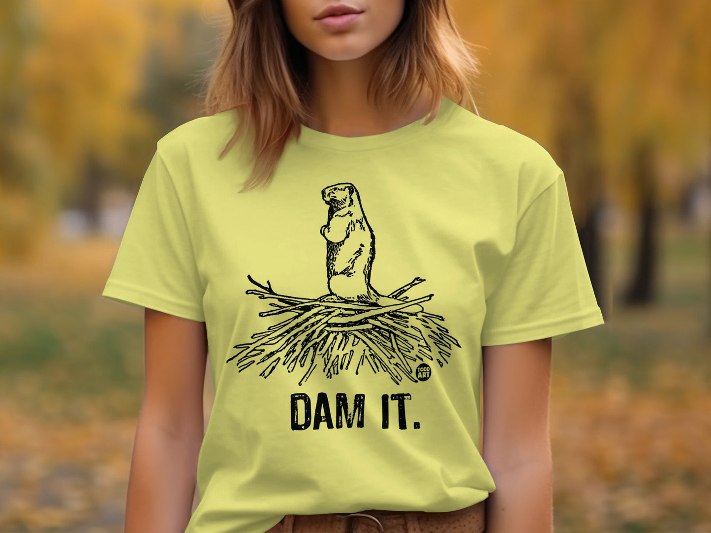 Funny Dam It Beaver Graphic Tee for Casual Wear