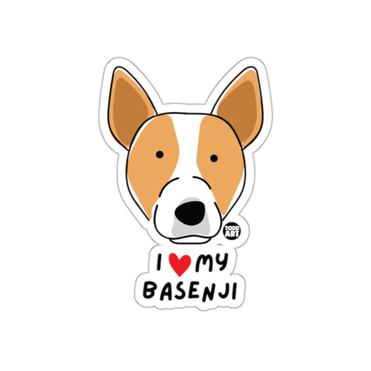 I Love My Basenji Todd Art Sticker