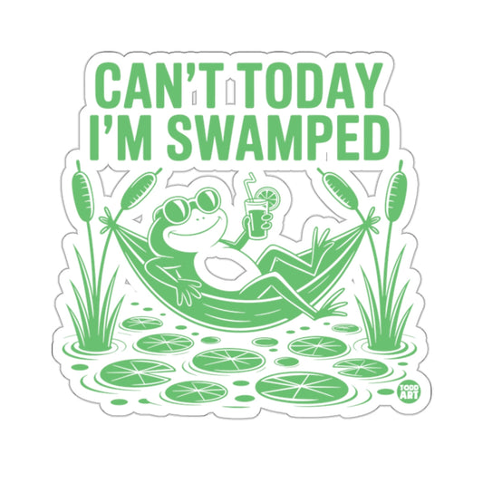 Funny Frog Swamped Hammock Chilling Lily Pads Humor 