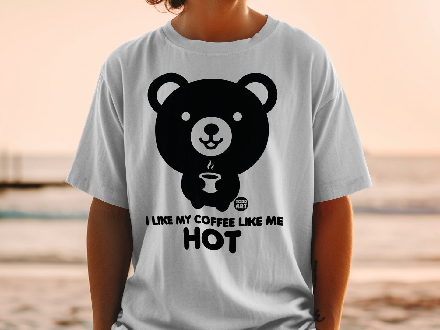 I Like My Coffee Like Me Hot Bear Graphic T-Shirt
