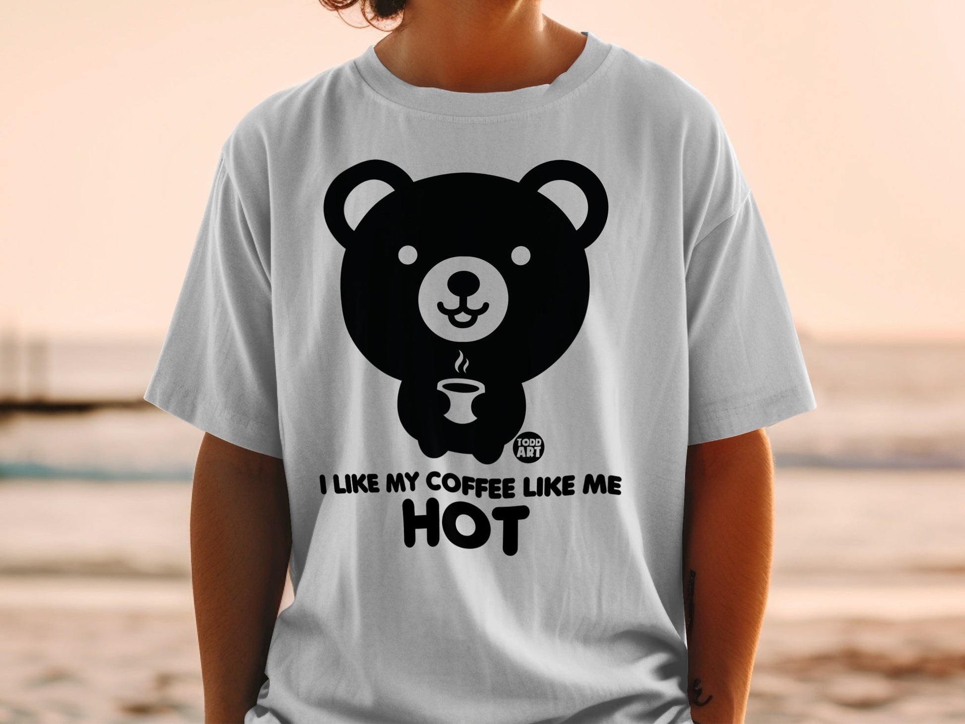 I Like My Coffee Like Me Hot Bear Graphic T-Shirt