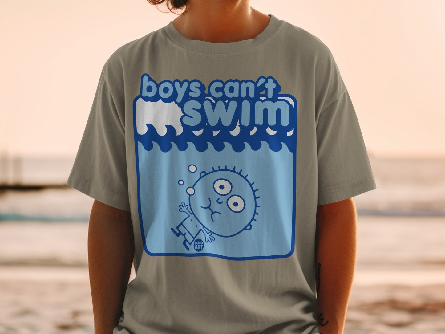 Boys Can't Swim Graphic T-Shirt Casual Wearable Apparel