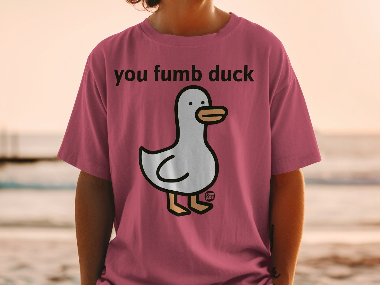 You Fumb Duck Funny Pink Graphic T-Shirt
