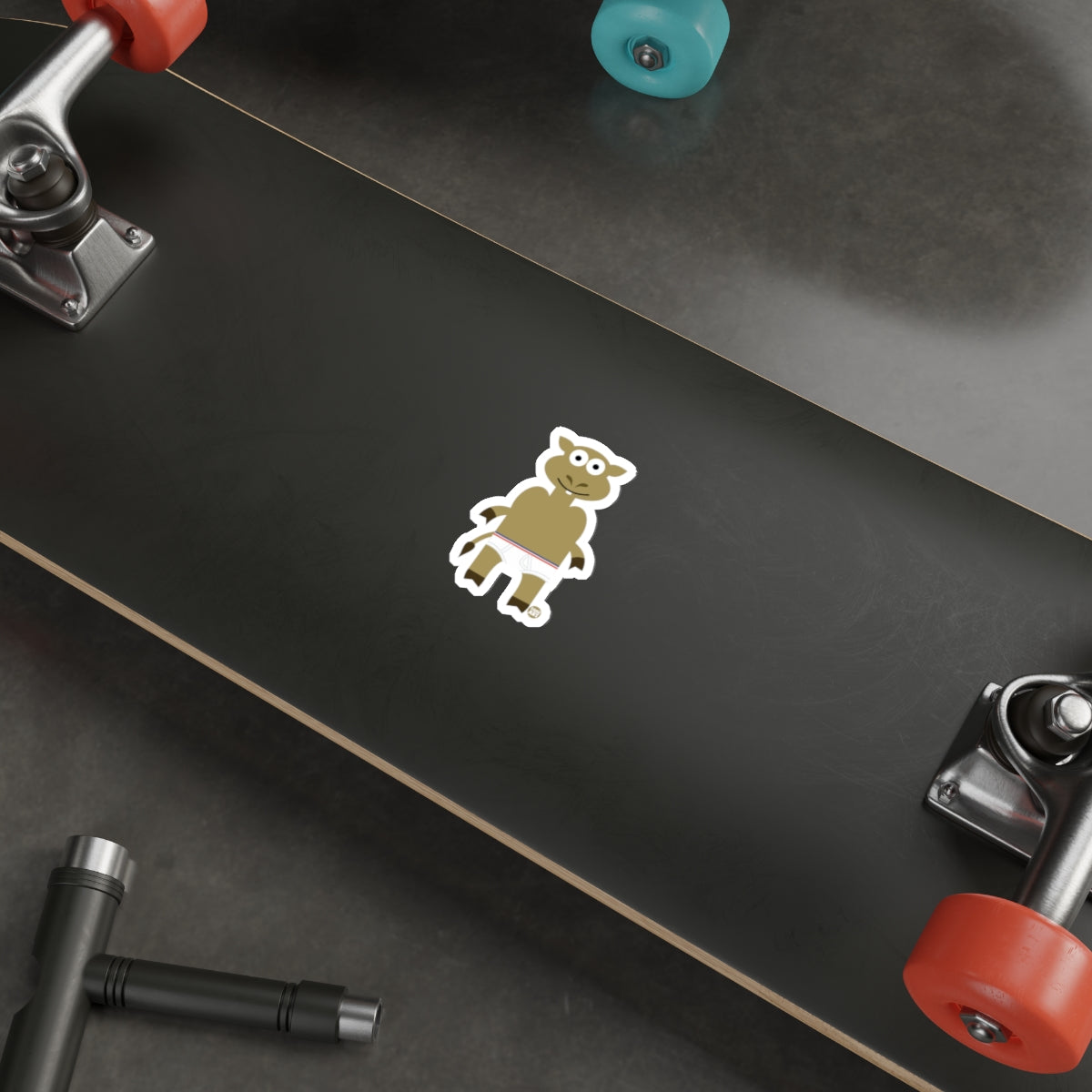 Cute Cartoon Animal Decoration on Skateboard Deck