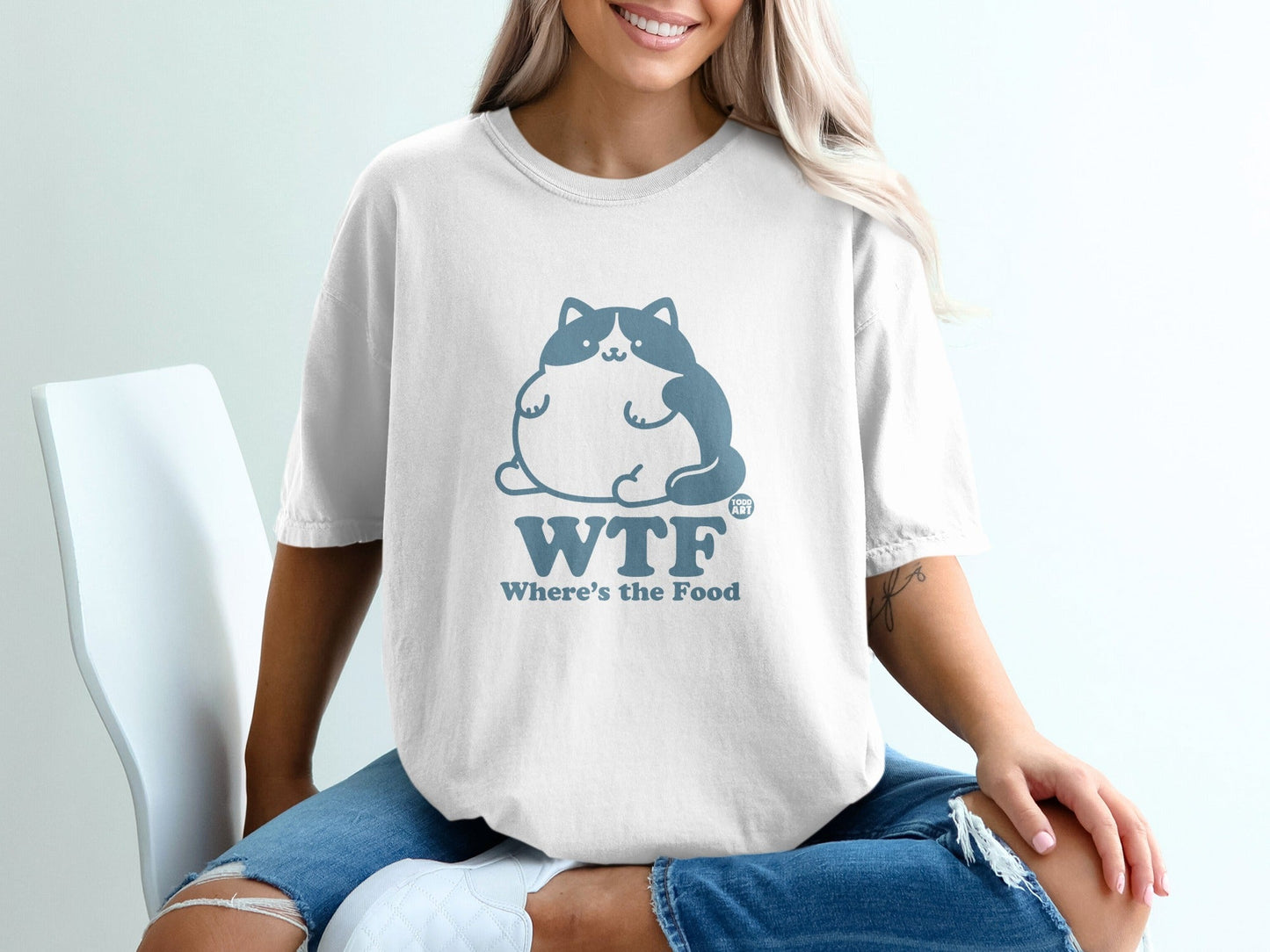 WTF Where's the Food Cat Graphic T-Shirt