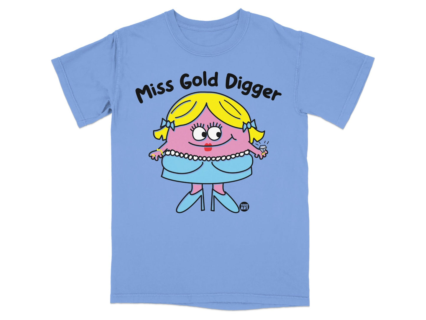 Miss Gold Digger Cartoon Character Design T-shirt