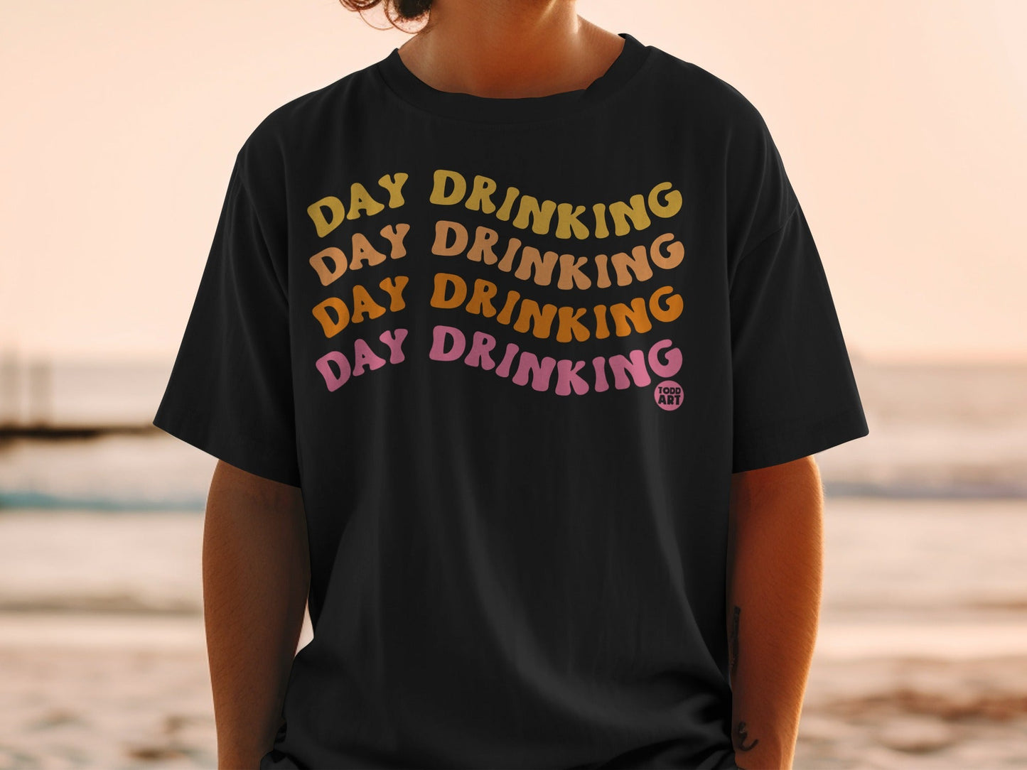 Day Drinking Graphic Design Statement T-shirt