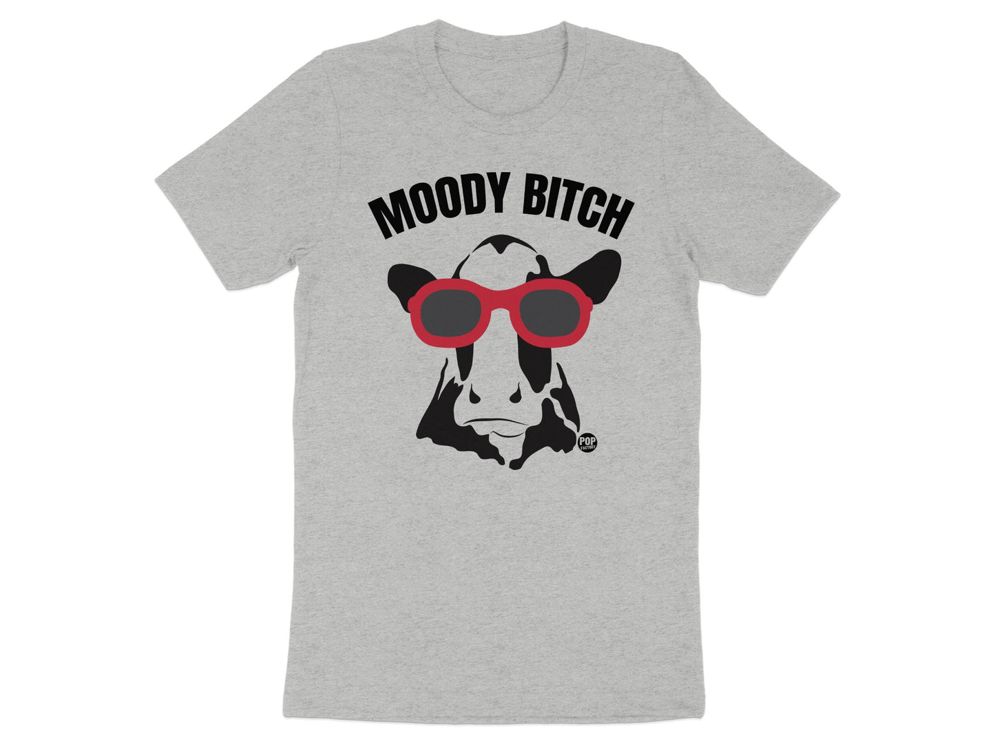 Moody Bitch Cow with Sunglasses Graphic T-Shirt