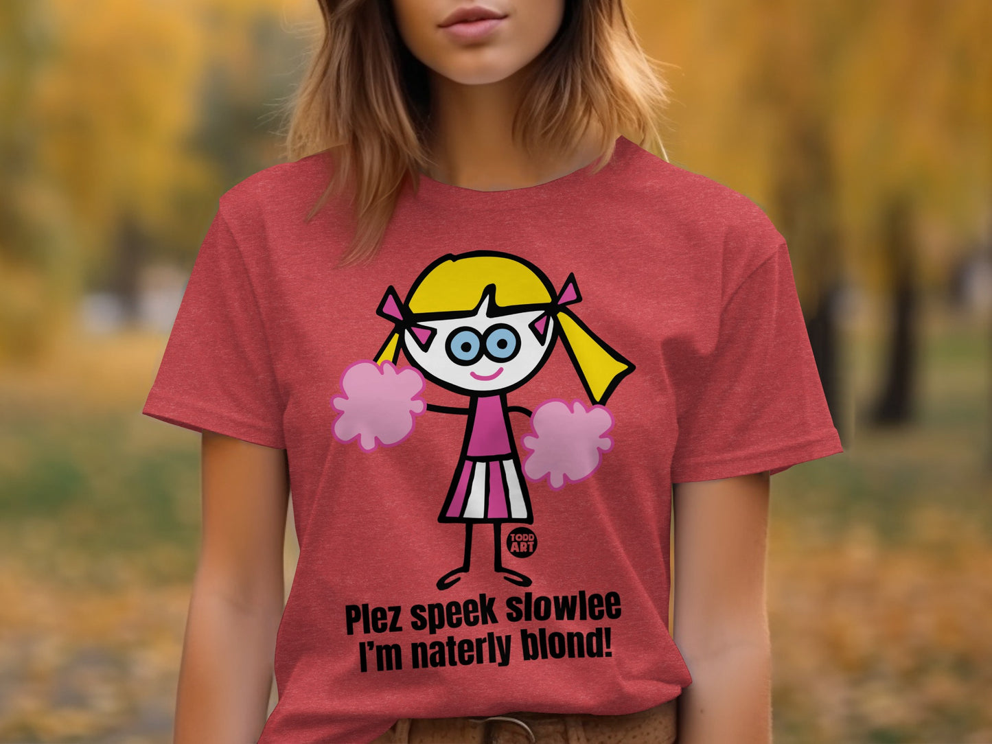Humorous Plez Speek Slowlee Graphic Tee Shirt