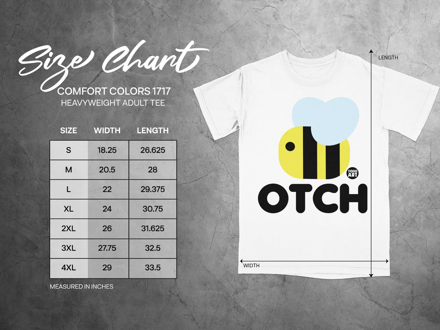 OTCH Bee Graphic Design Heavyweight Adult Tee