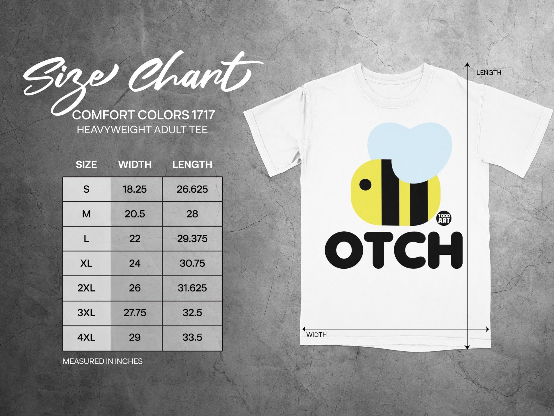 OTCH Bee Graphic Design Heavyweight Adult Tee
