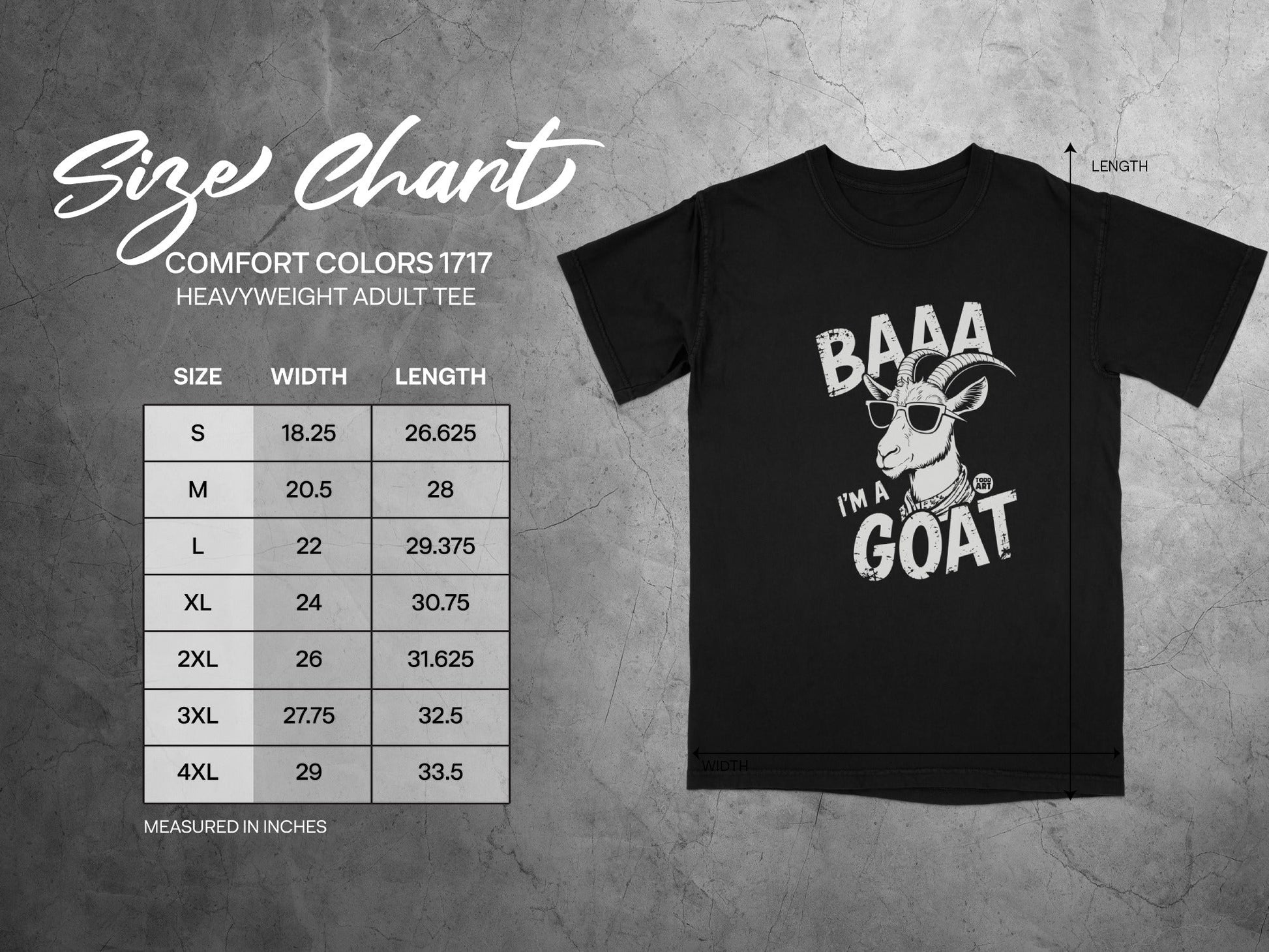 Baaa I'm a Goat Comfort Colors 1717 Heavyweight Adult Tee