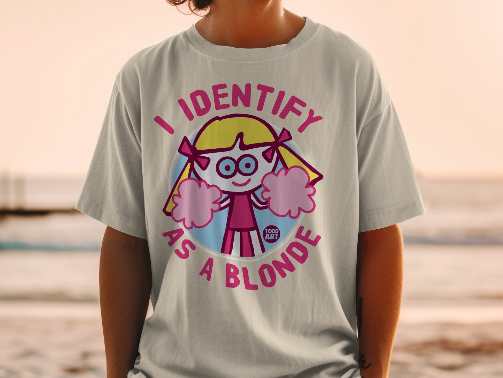 I Identify As A Blonde Cute Cartoon Graphic T-shirt