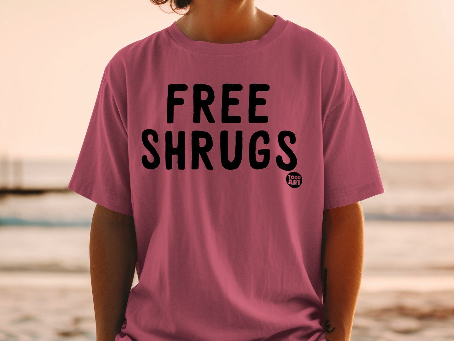 Free Shrugs Todd Art Graphic T-shirt