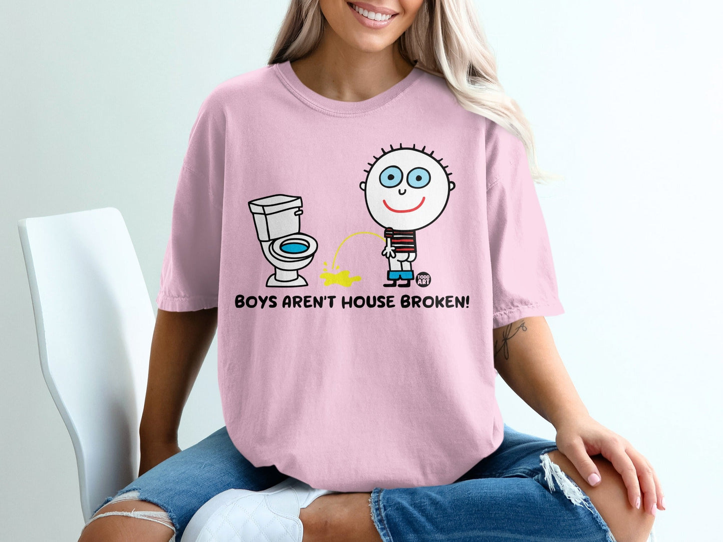 Boys Aren't House Broken Funny Graphic T-Shirt