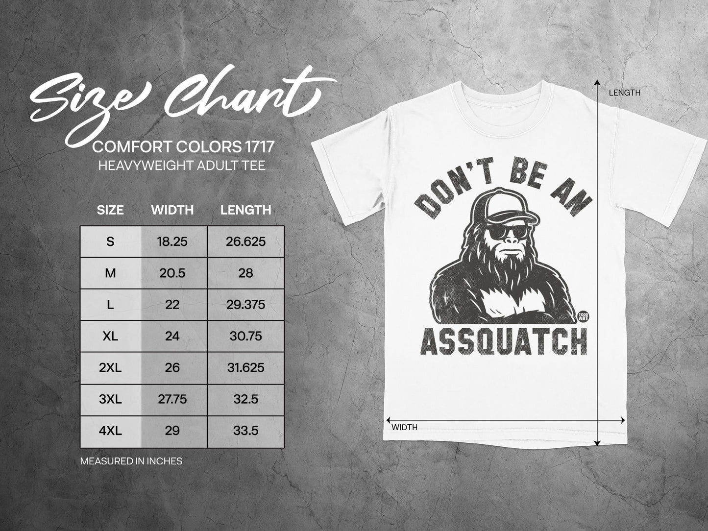 Don't Be An Assquatch Heavyweight Adult Tee Product