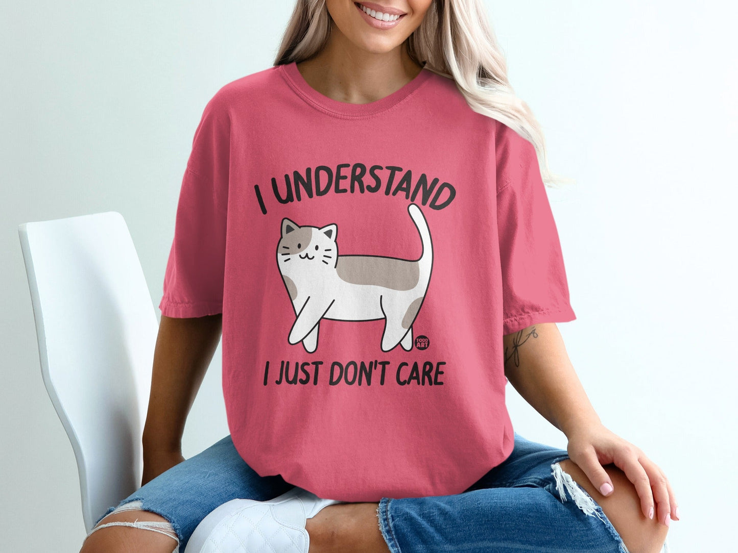 I Understand I Just Don't Care Cat Graphic T-Shirt