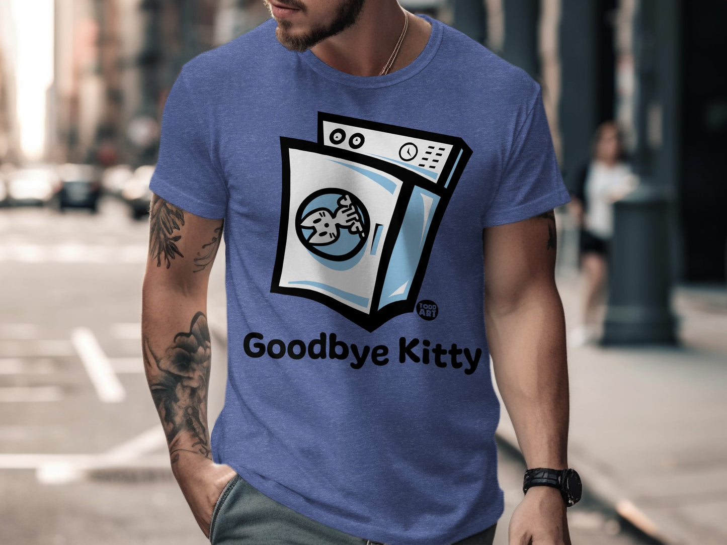 Funny Goodbye Kitty Graphic T-shirt for Men
