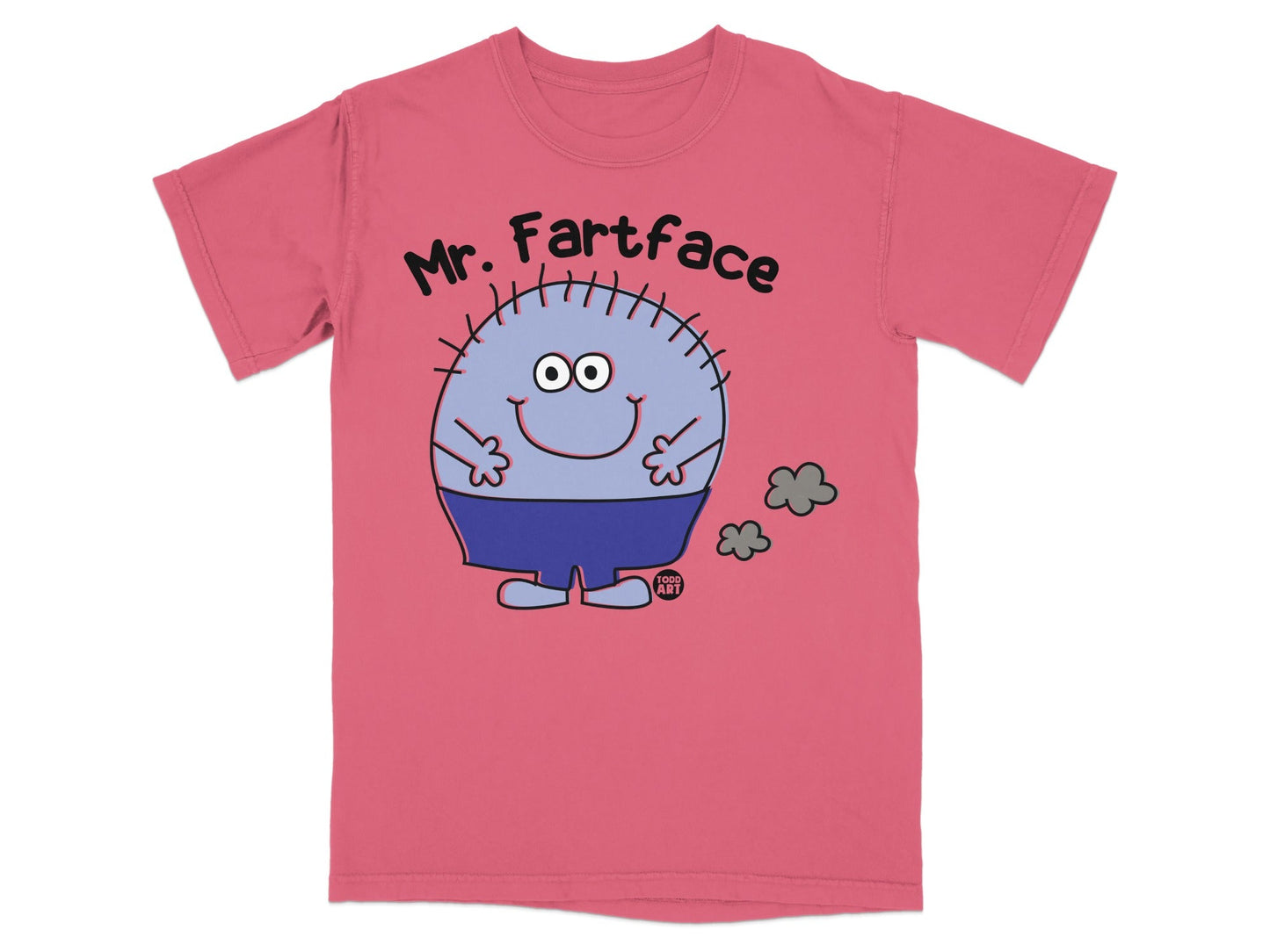 Mr. Fartface Graphic Design Funny Character Tee