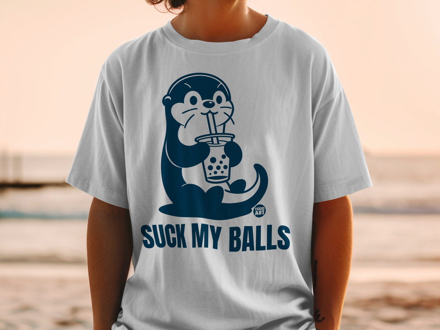 Suck My Balls Otter Bubble Tea Graphic T-Shirt