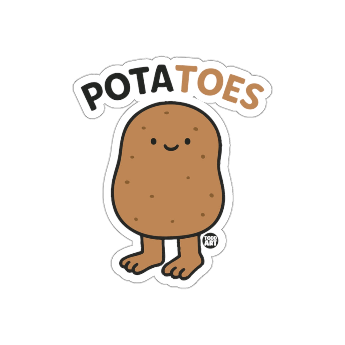 Cute Pota Toes Potato Character Sticker Decal