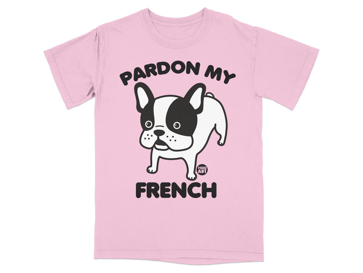 Pardon My French Dog Cartoon Design T-Shirt