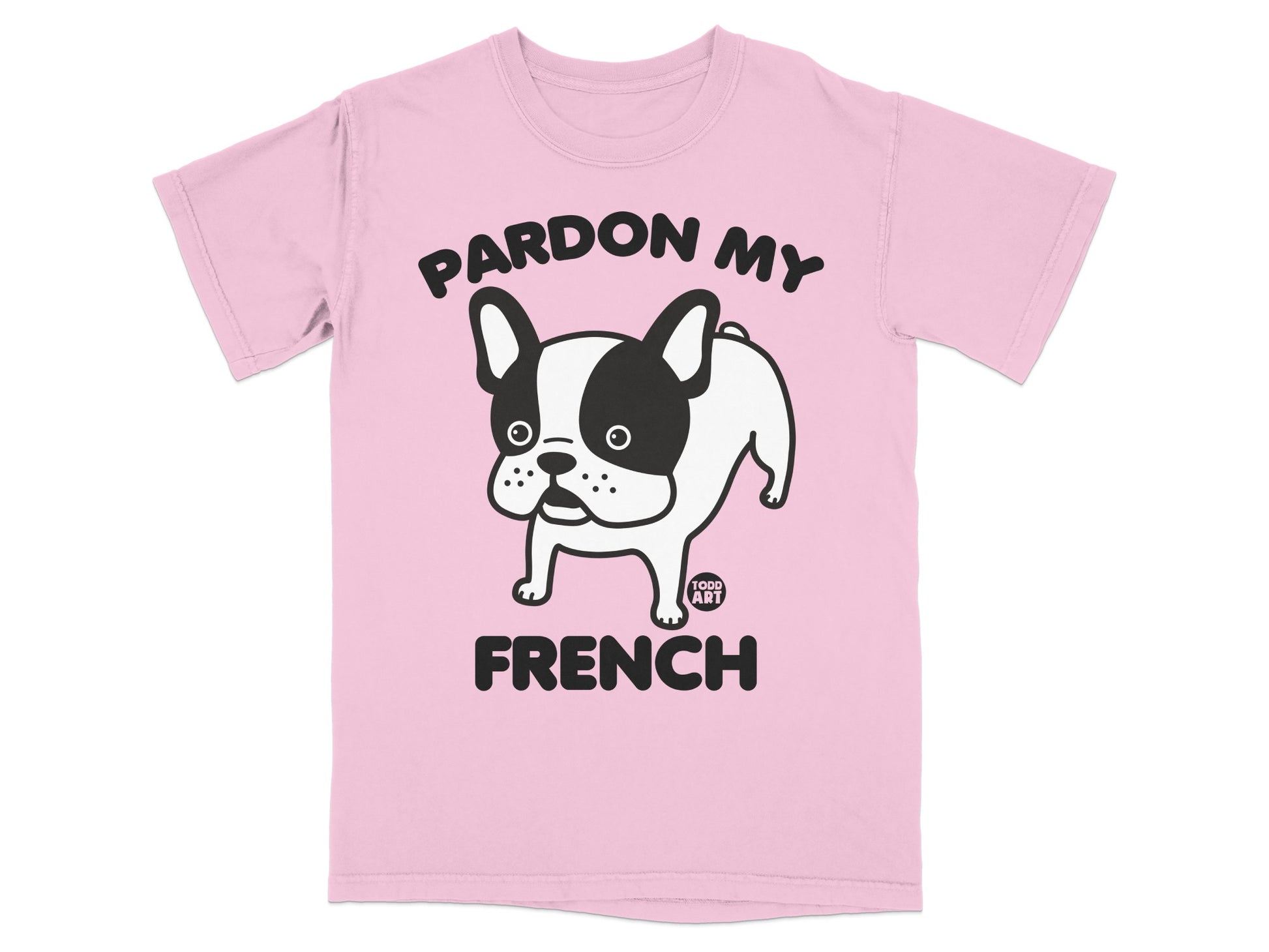 Pardon My French Dog Cartoon Design T-Shirt