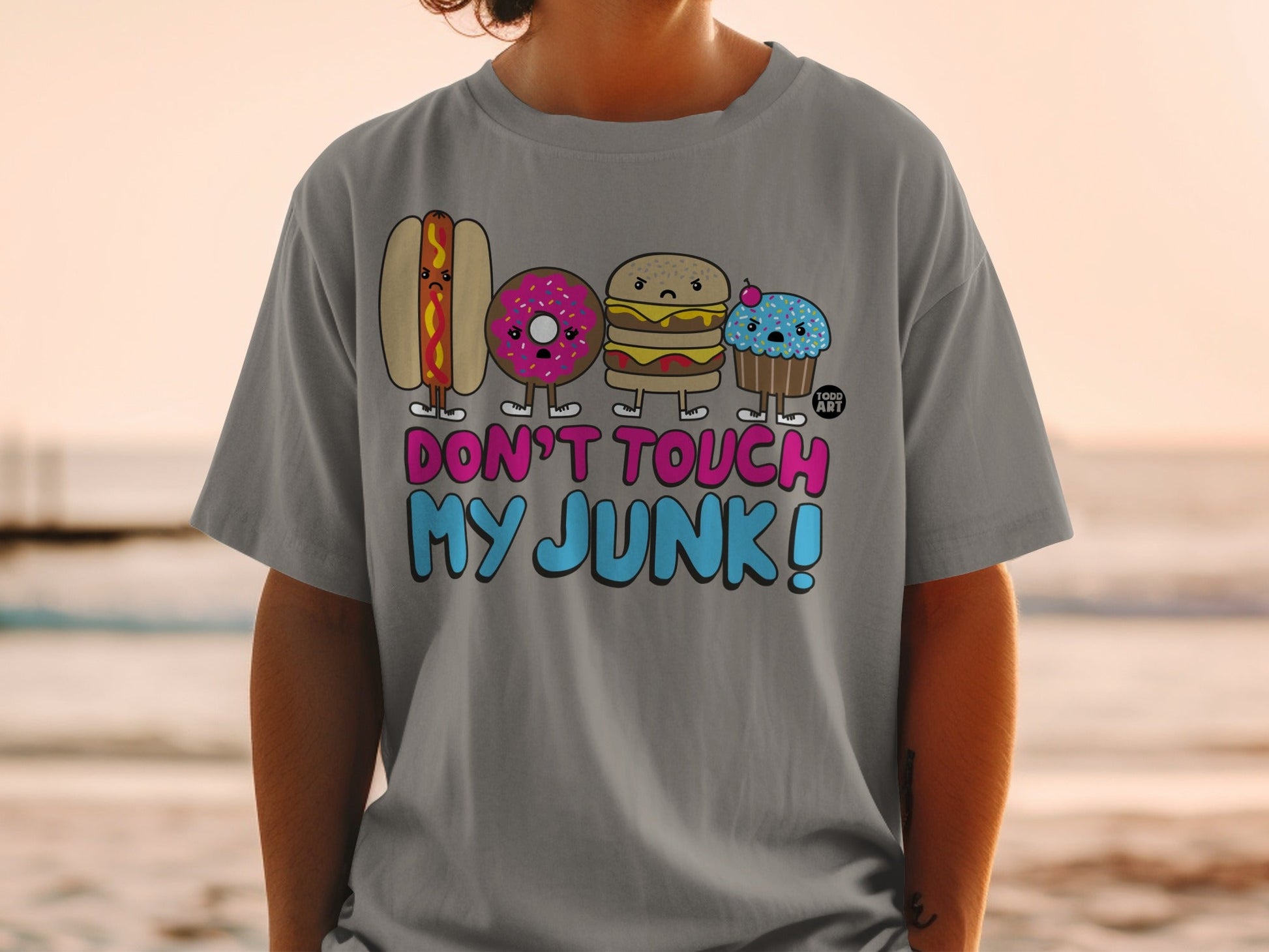 Don't Touch My Junk Hot Dog Donut Burger Cupcake Shirt
