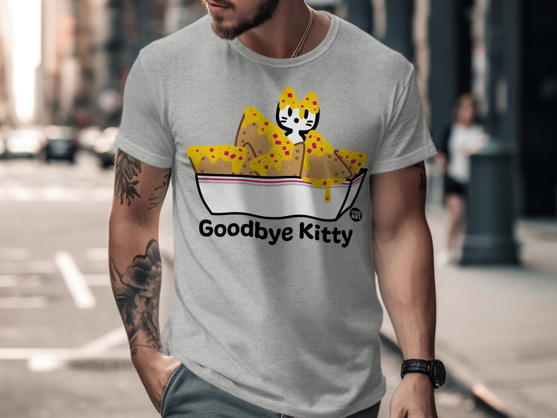 Goodbye Kitty Funny Graphic Tee
