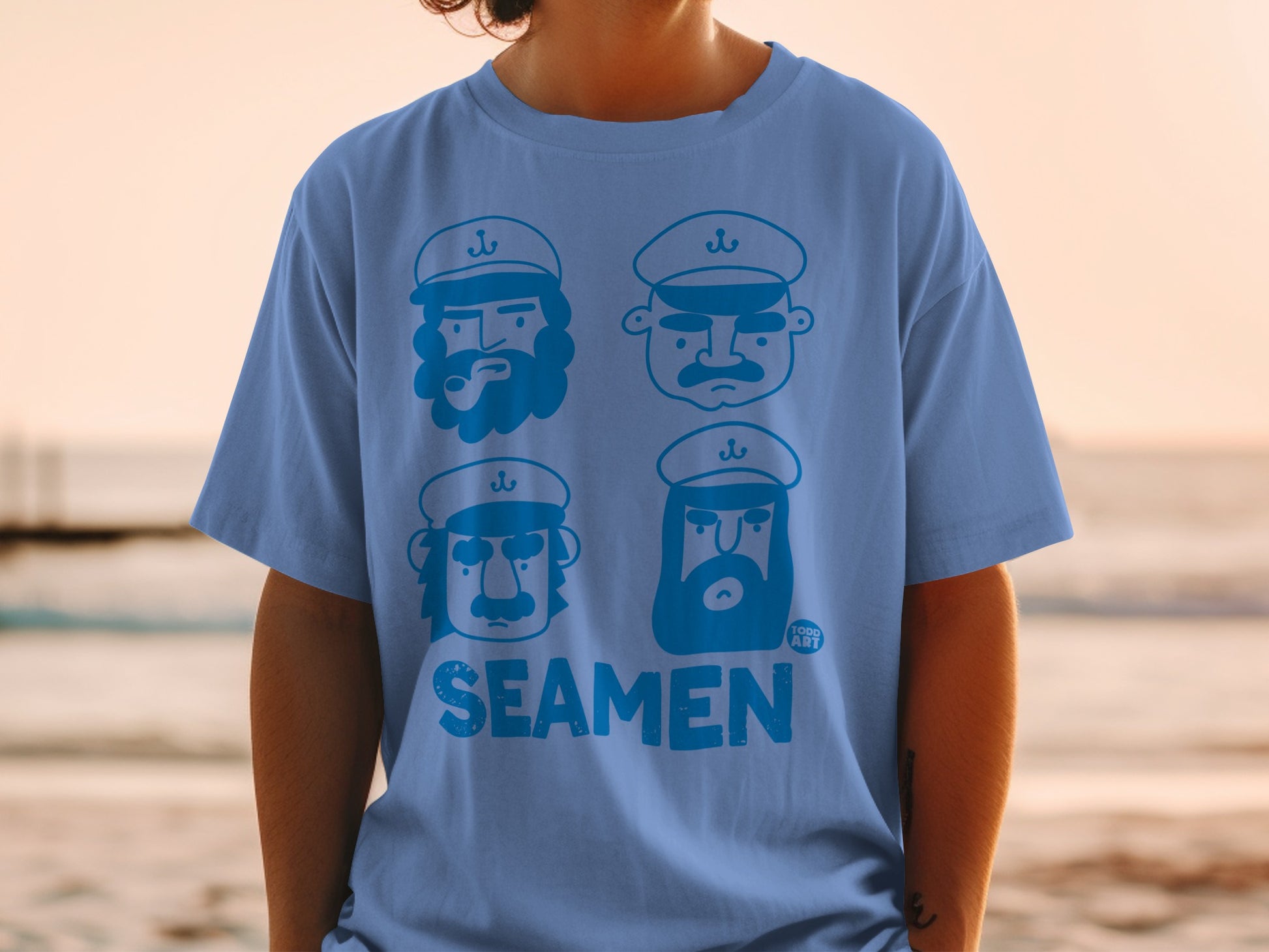 Seamen Cartoon Sailors Captains Four Face Design product type