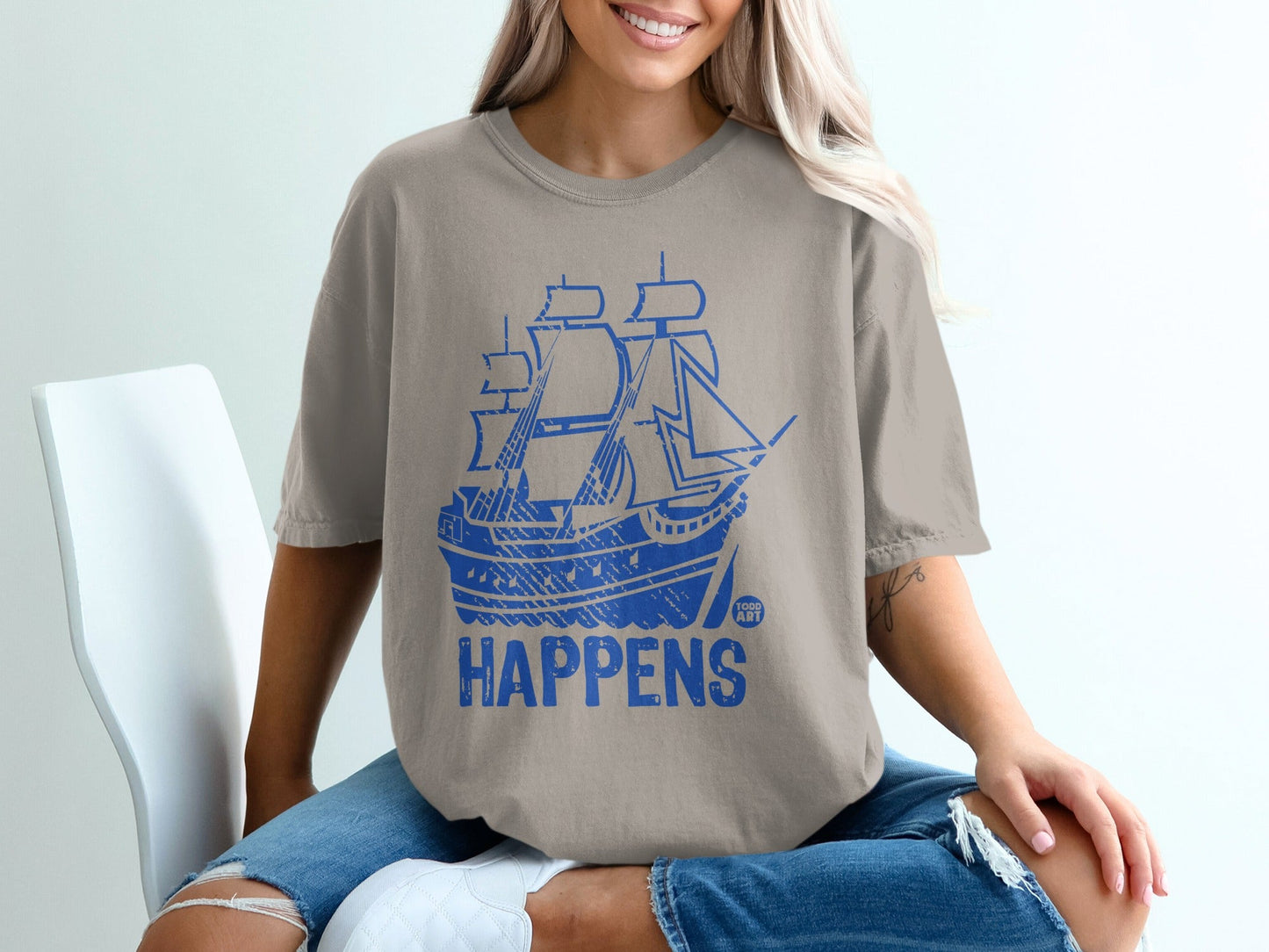 Ship Happens Graphic Tee with Nautical Design