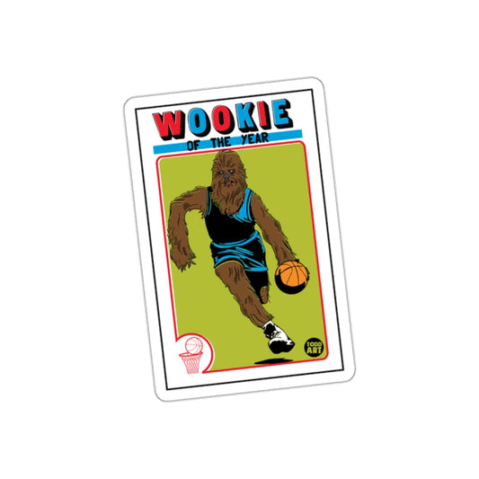 Wookie Of The Year Basketball Sports Card Inspired sticker