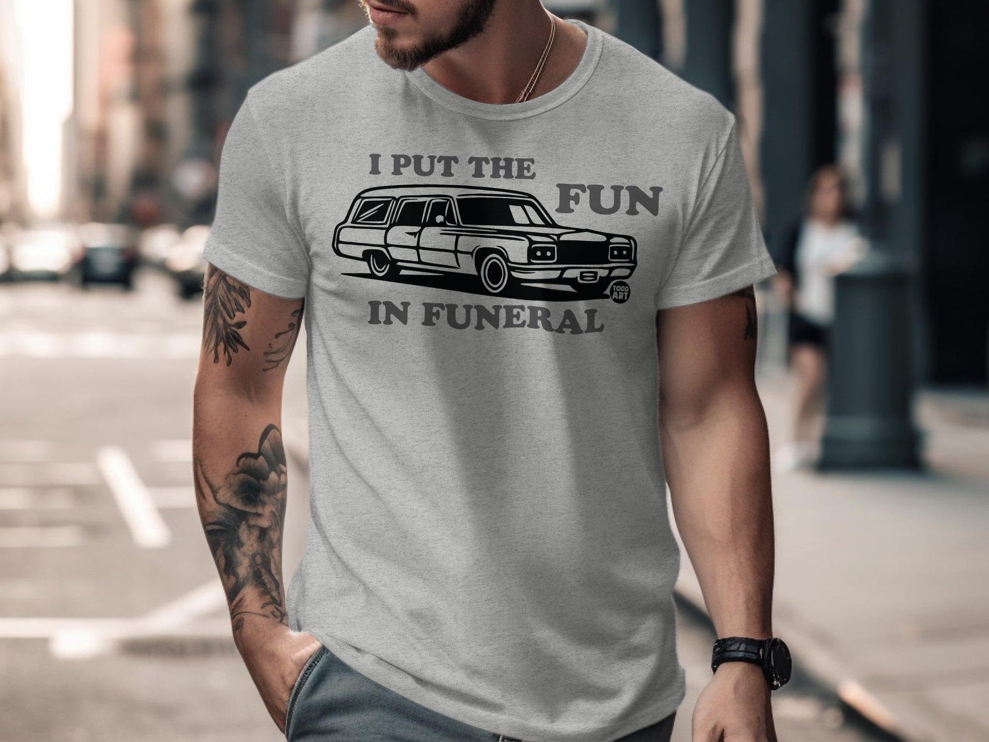 I Put The Fun In Funeral Car Design Graphic Shirt