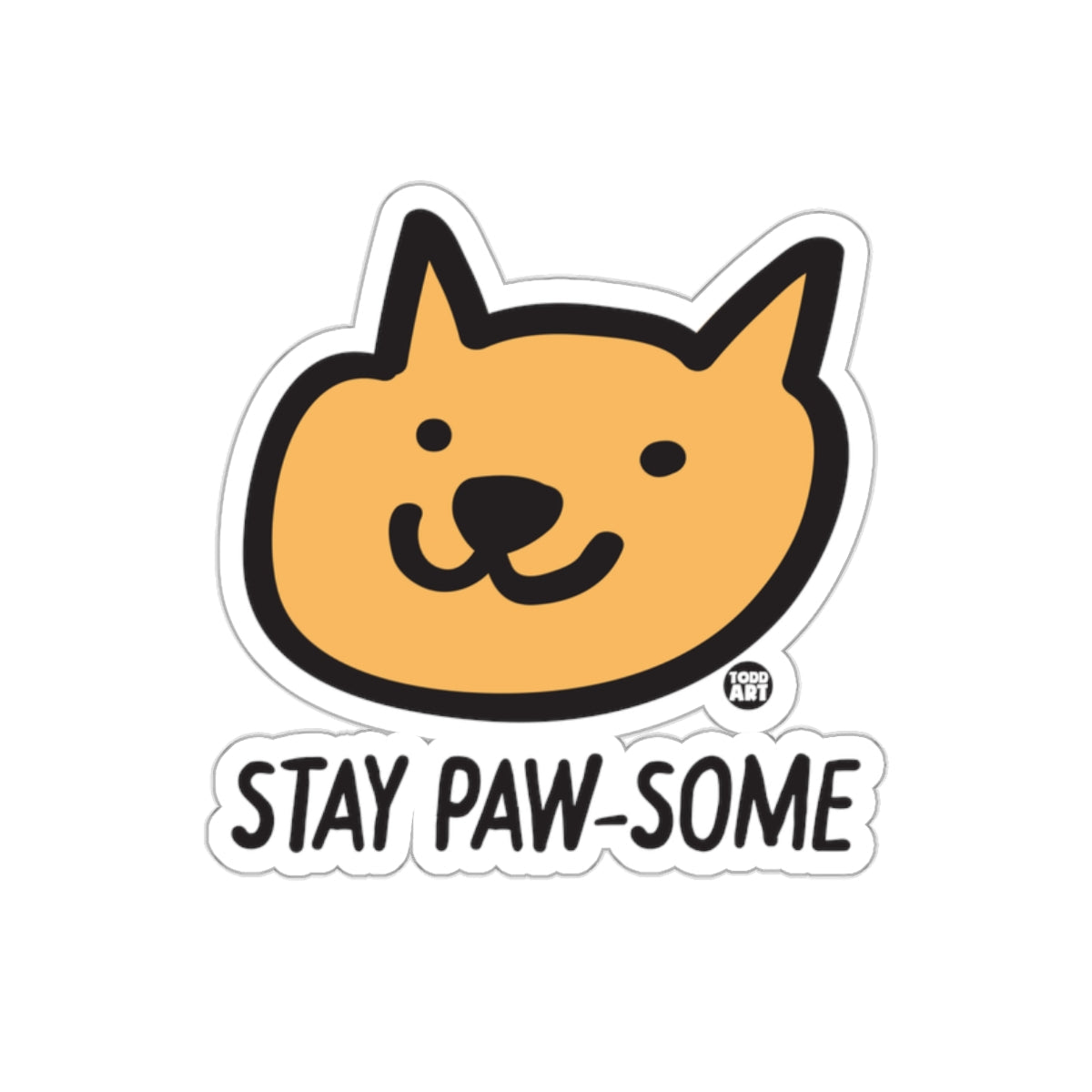 Stay Paw-some Cat Face Sticker Fun Design for Pet Lovers