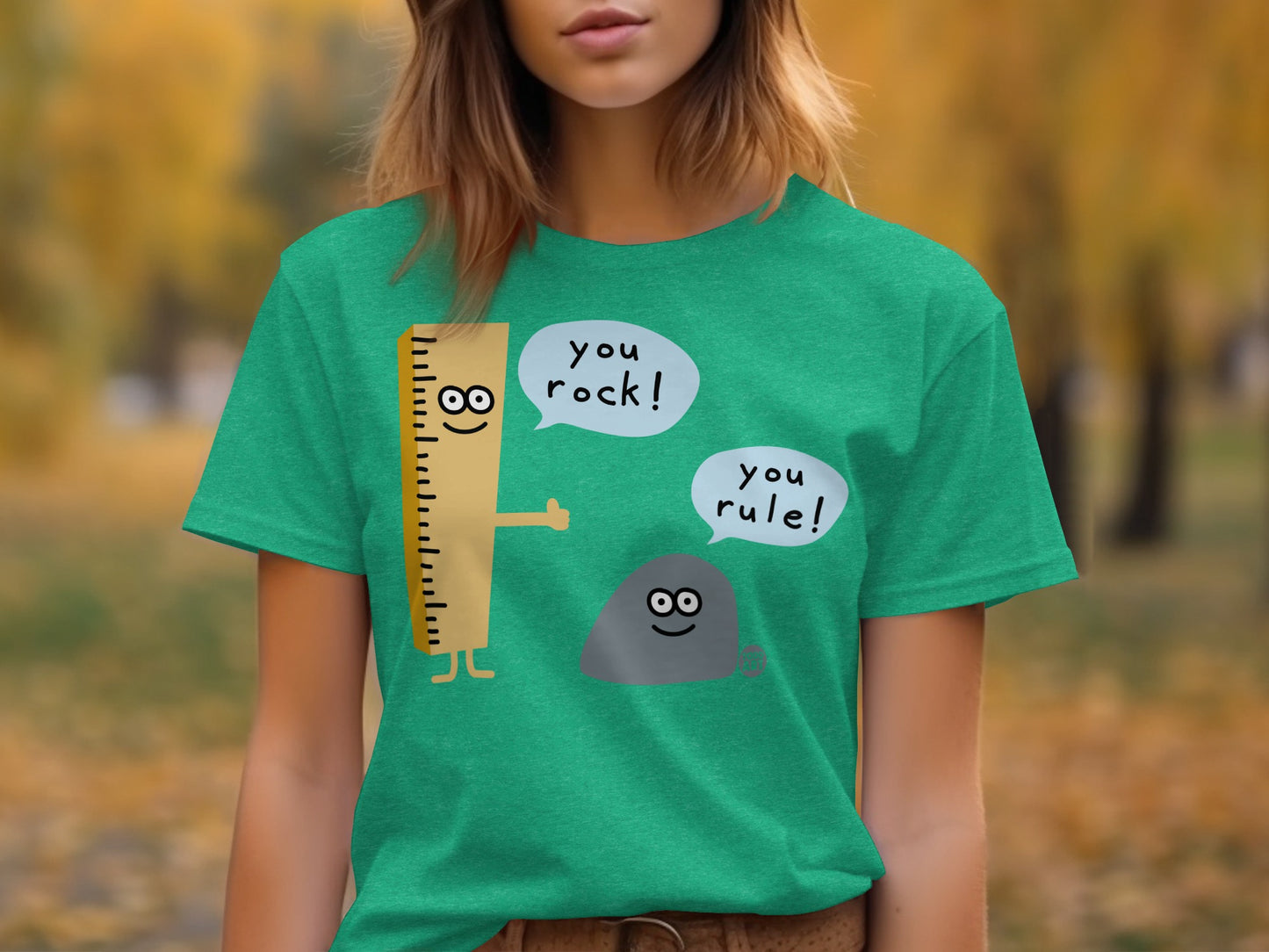 Fun You Rock You Rule Ruler and Rock Graphic Shirt