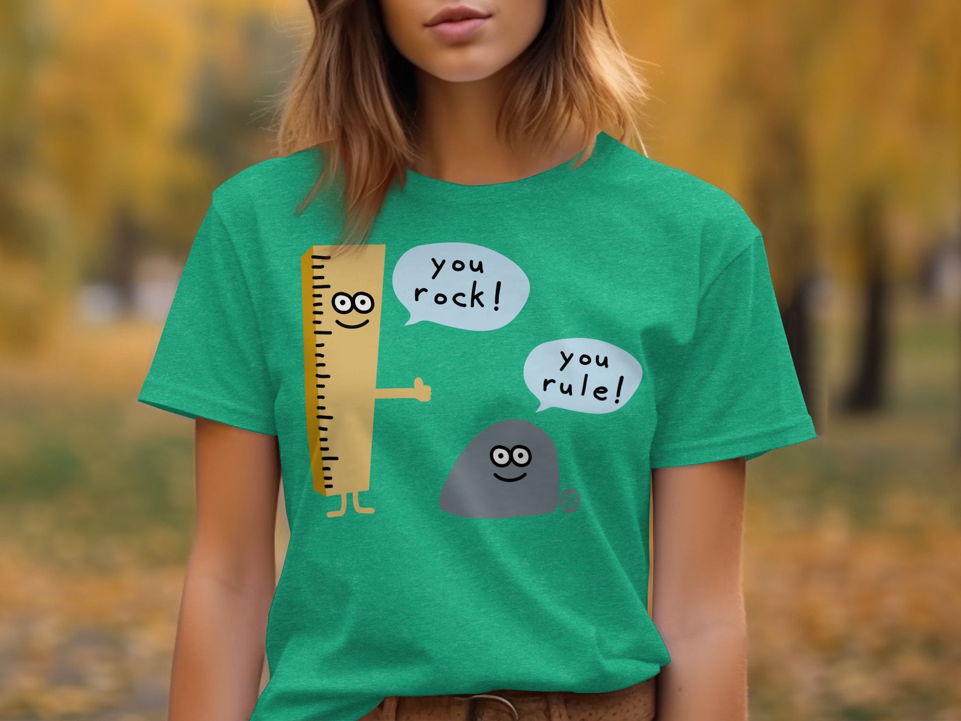 Fun You Rock You Rule Ruler and Rock Graphic Shirt