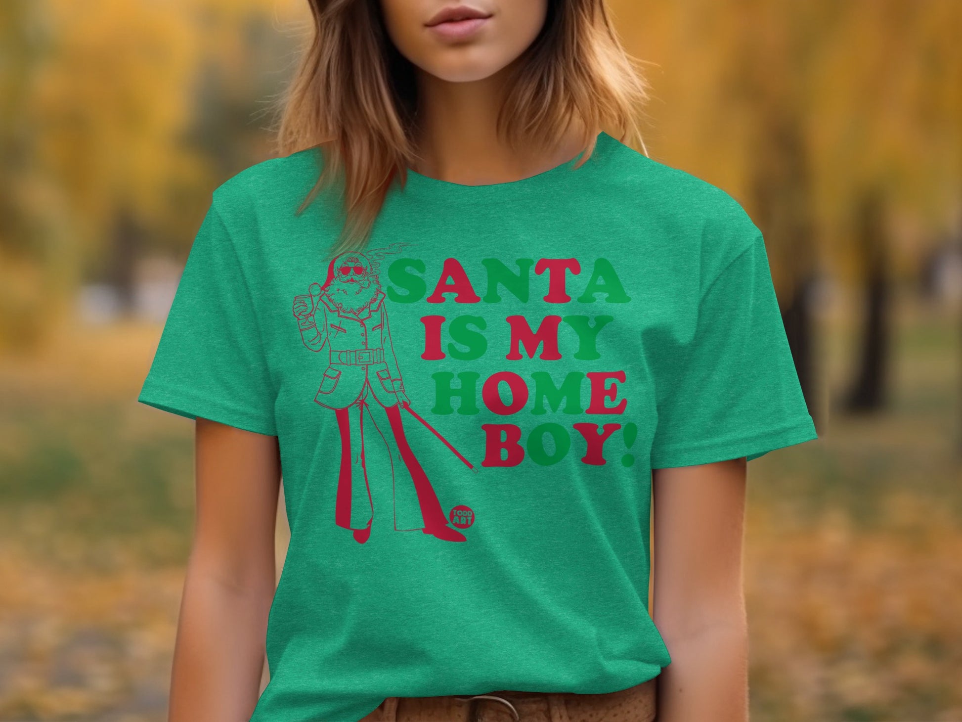 Santa Is My Home Boy Graphic T-shirt