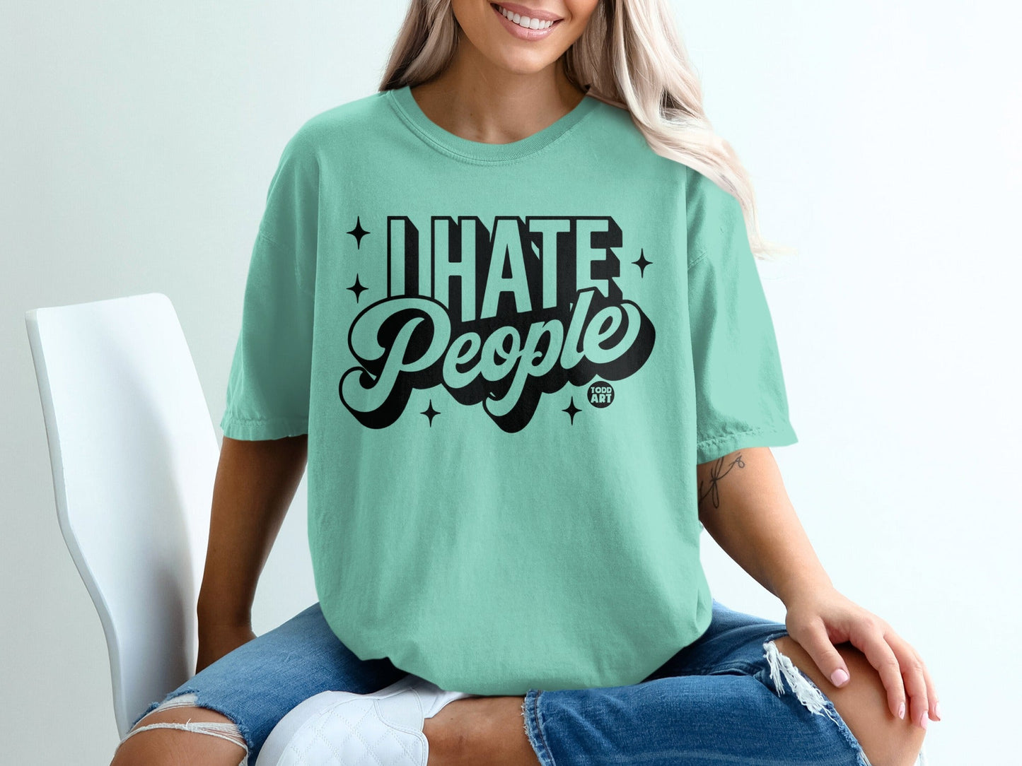 I Hate People Statement Graphic Casual Shirt