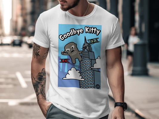 Goodbye Kitty Cartoon Parody Graphic T-Shirt