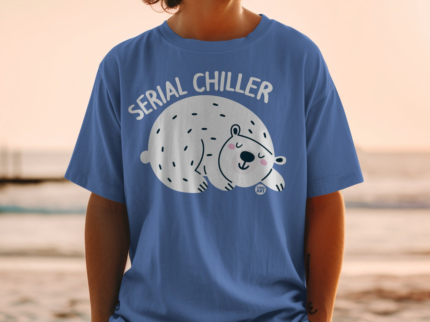 Serial Chiller Cute Sleeping Polar Bear Illustration Shirt
