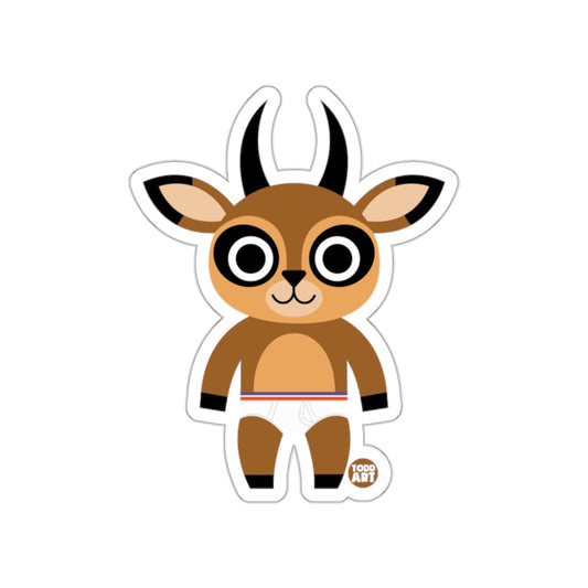 Cute Cartoon Antelope in Underwear Sticker
