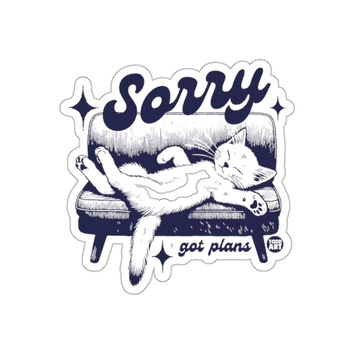 Sorry Got Plans Sleeping Cat Sticker Graphic Art