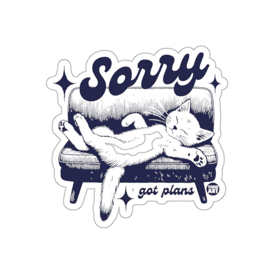 Sorry Got Plans Sleeping Cat Sticker Graphic Art