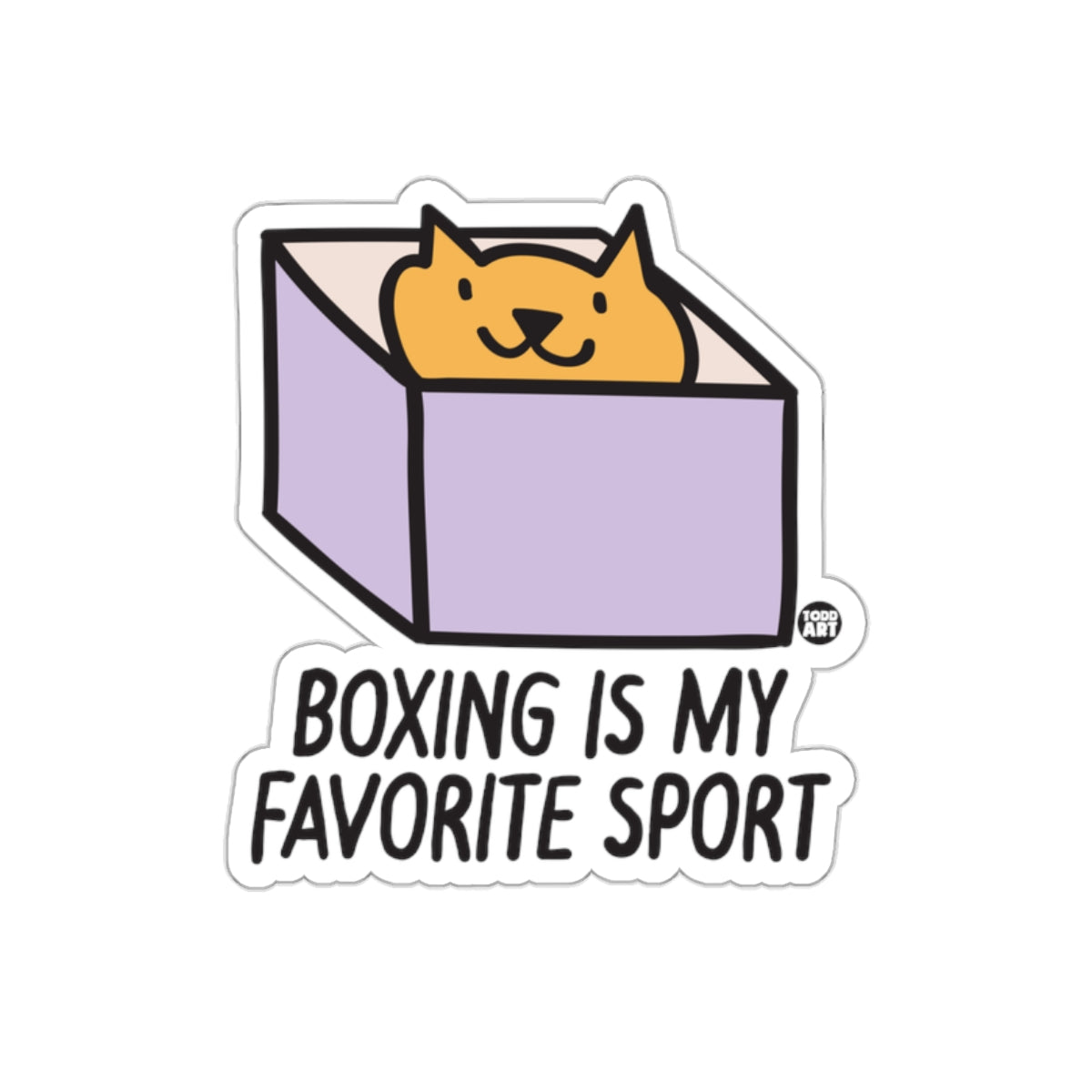 Boxing Is My Favorite Sport Cute Kitten Design sticker