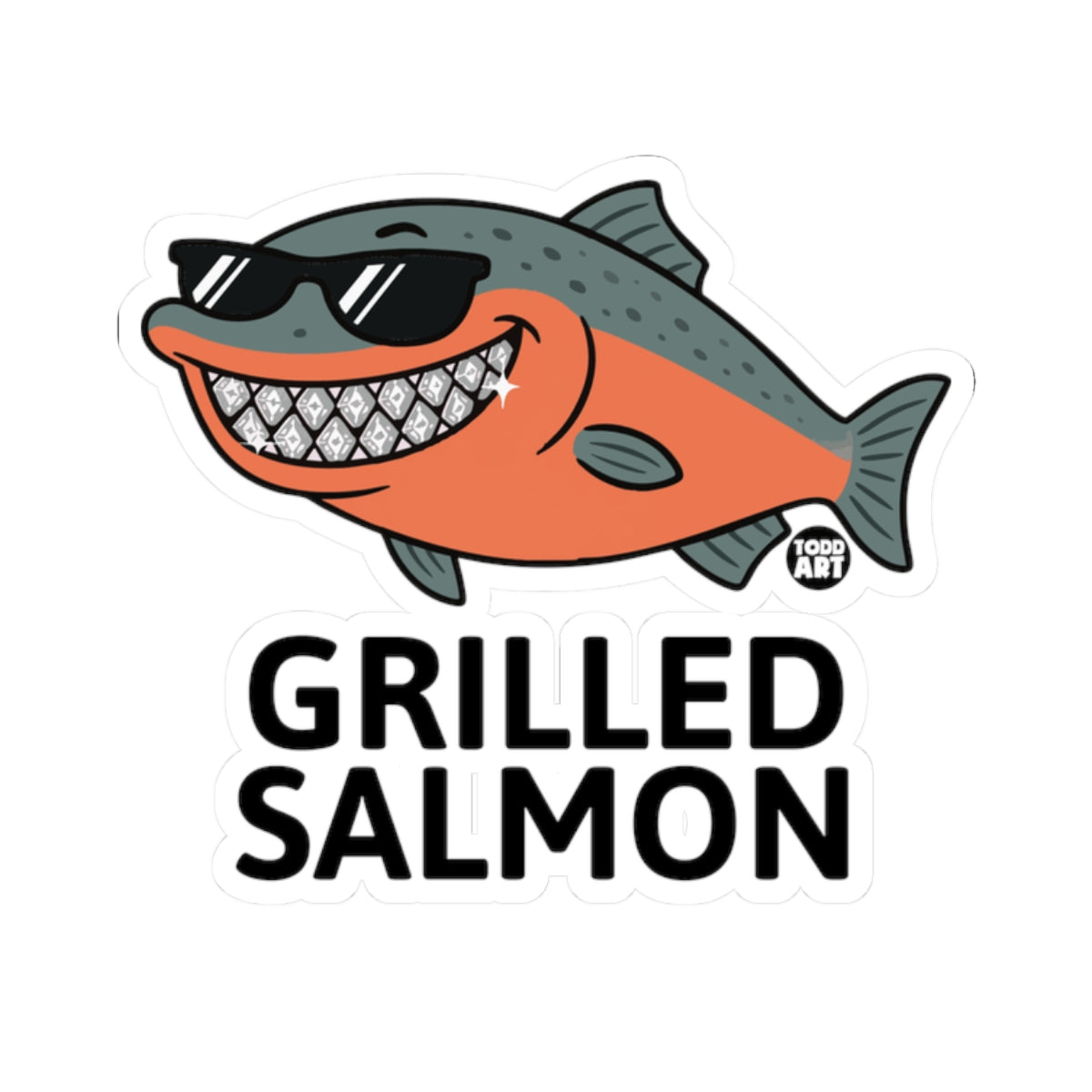 Grilled FishTodd Art Sticker